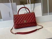 Chanel Cocohandle Flap Bag Gold-tone Metal Grained Leather Red A92991 28cm - 1