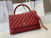 Chanel Cocohandle Flap Bag Gold-tone Metal Grained Leather Red A92991 28cm - 5