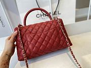 Chanel Cocohandle Flap Bag Gold-tone Metal Grained Leather Red A92991 28cm - 4