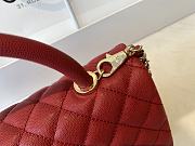 Chanel Cocohandle Flap Bag Gold-tone Metal Grained Leather Red A92991 28cm - 3