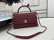 Chanel Cocohandle Flap Bag Gold-tone Metal Grained Leather Burgundy A92991 28cm - 5
