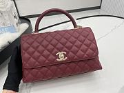 Chanel Cocohandle Flap Bag Gold-tone Metal Grained Leather Burgundy A92991 28cm - 3