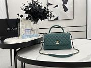 Chanel Cocohandle Flap Bag Gold-tone Metal Grained Leather Teal A92991 28cm - 1