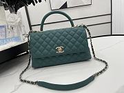 Chanel Cocohandle Flap Bag Gold-tone Metal Grained Leather Teal A92991 28cm - 4
