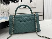 Chanel Cocohandle Flap Bag Gold-tone Metal Grained Leather Teal A92991 28cm - 3