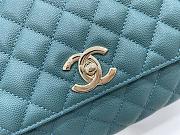 Chanel Cocohandle Flap Bag Gold-tone Metal Grained Leather Teal A92991 28cm - 2