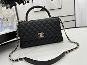 Chanel Cocohandle Flap Bag Gold-tone Metal Grained Leather Black A92991 28cm - 5