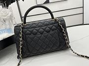 Chanel Cocohandle Flap Bag Gold-tone Metal Grained Leather Black A92991 28cm - 4