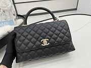 Chanel Cocohandle Flap Bag Gold-tone Metal Grained Leather Black A92991 28cm - 2