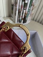 Chanel Handle Flap Card Holder With Chain Red AP2271 11x10x3cm - 5