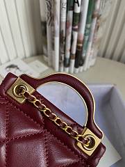 Chanel Handle Flap Card Holder With Chain Red AP2271 11x10x3cm - 2