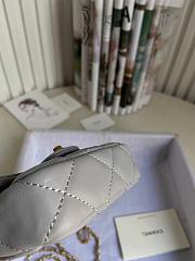Chanel Handle Flap Card Holder With Chain Gray AP2271 11x10x3cm - 4