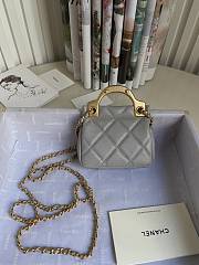 Chanel Handle Flap Card Holder With Chain Gray AP2271 11x10x3cm - 3