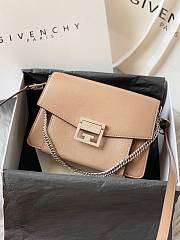 Givenchy Small GV3 Bag In Grained Leather Beige 22x14x8cm - 1