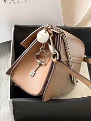 Givenchy Small GV3 Bag In Grained Leather Beige 22x14x8cm - 5