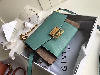 Givenchy Small GV3 Bag In Leather And Suede Leather Blue/Gray 22x14x8cm