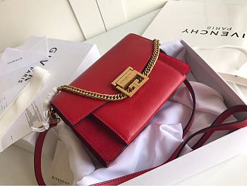 Givenchy Small GV3 Bag In Leather And Suede Leather Red 22x14x8cm