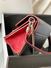 Givenchy Small GV3 Bag In Leather And Suede Leather Black/Red 22x14x8cm - 4