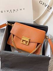 Givenchy Small GV3 Bag In Leather And Suede Leather Brown 22x14x8cm - 1