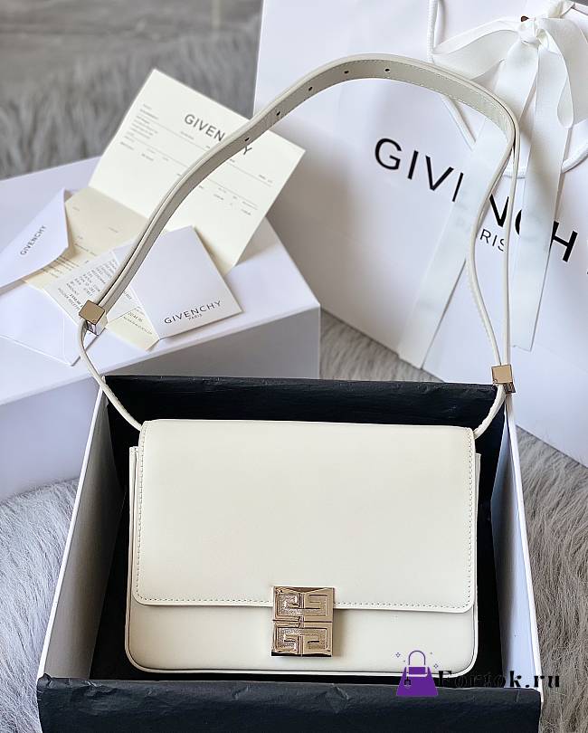 Givenchy Medium 4G Box Bag In Leather White 21x15x6cm - 1