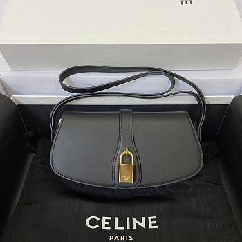 Celine Tabou Clutch On Strap Black 10I593DQ1 18x8x5cm 