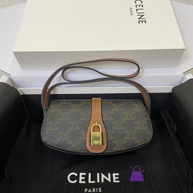 Celine Tabou Clutch On Strap Triomphe Canvas 10I593DQ1 18x8x5cm  - 1