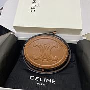 Celine Crossbody Oval Purse Triomphe Tan 10I703DPQ 16x12.5x4cm - 1