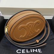 Celine Crossbody Oval Purse Triomphe Tan 10I703DPQ 16x12.5x4cm - 5