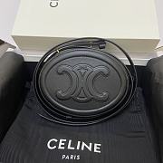 Celine Crossbody Oval Purse Triomphe Black 10I703DPQ 16x12.5x4cm - 1