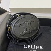 Celine Crossbody Oval Purse Triomphe Black 10I703DPQ 16x12.5x4cm - 4