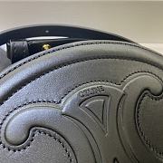 Celine Crossbody Oval Purse Triomphe Black 10I703DPQ 16x12.5x4cm - 3