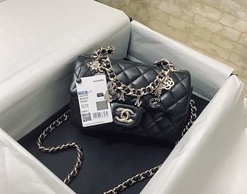 Chanel Mini CF Flap Bag In Smooth Leather Black AS2326 20cm