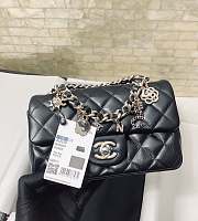 Chanel Mini CF Flap Bag In Smooth Leather Black AS2326 20cm - 4