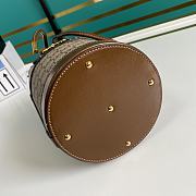 Gucci Small Horsebit 1955 Bucket Bag GG Canvas Brown 637115 14x16x14cm - 5