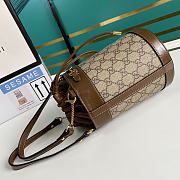 Gucci Small Horsebit 1955 Bucket Bag GG Canvas Brown 637115 14x16x14cm - 2