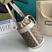 Gucci Small Horsebit 1955 Bucket Bag GG Canvas White 637115 14x16x14cm - 4