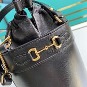 Gucci Small Horsebit 1955 Bucket Bag Leather Black 637115 14x16x14cm - 2