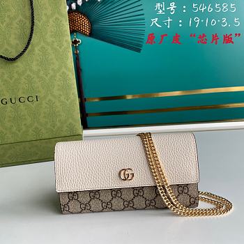 Gucci GG Marmont Chain Wallet White 546585 19x10x3.5cm