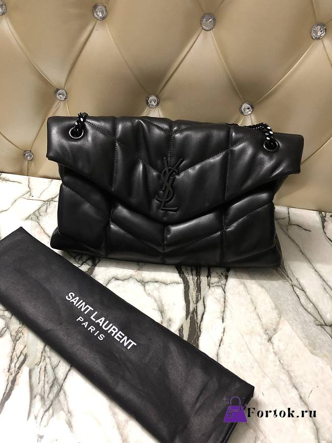 Ysl Medium Puffer Bag Black Metal In Leather 5774751 35x23x13.5cm - 1