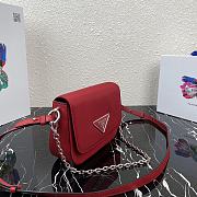 Prada Identity Shoulder Bag Nylon/Leather Red 1BD263 21x16x6.5cm - 6
