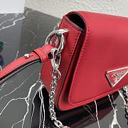 Prada Identity Shoulder Bag Nylon/Leather Red 1BD263 21x16x6.5cm - 5