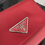 Prada Identity Shoulder Bag Nylon/Leather Red 1BD263 21x16x6.5cm - 4