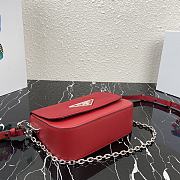 Prada Identity Shoulder Bag Nylon/Leather Red 1BD263 21x16x6.5cm - 3