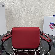 Prada Identity Shoulder Bag Nylon/Leather Red 1BD263 21x16x6.5cm - 2