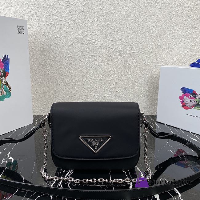 Prada Identity Shoulder Bag Nylon/Leather Black 1BD263 21x16x6.5cm - 1