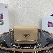 Prada Identity Shoulder Bag Nylon/Leather Beige 1BD263 21x16x6.5cm - 1