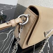 Prada Identity Shoulder Bag Nylon/Leather Beige 1BD263 21x16x6.5cm - 6