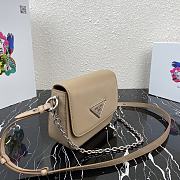 Prada Identity Shoulder Bag Nylon/Leather Beige 1BD263 21x16x6.5cm - 2