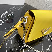 Prada Identity Shoulder Bag Nylon/Leather Yellow 1BD263 21x16x6.5cm - 6