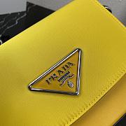 Prada Identity Shoulder Bag Nylon/Leather Yellow 1BD263 21x16x6.5cm - 5